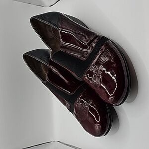 Wonders burgundy and black wedge slip on shoes size 42 European